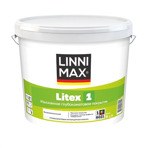 LINNIMAX Краска интерьерная LITEX 1, белая, база 1, 9 л 948105643 - фото 10890