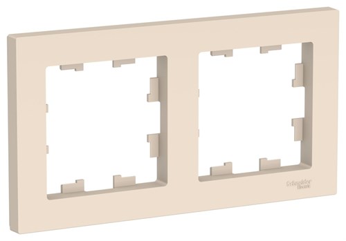 Schneider Electric AtlasDesign Рамка электроустановочная на 2 поста универсальная (бежевый) ATN 000 202 - фото 12501