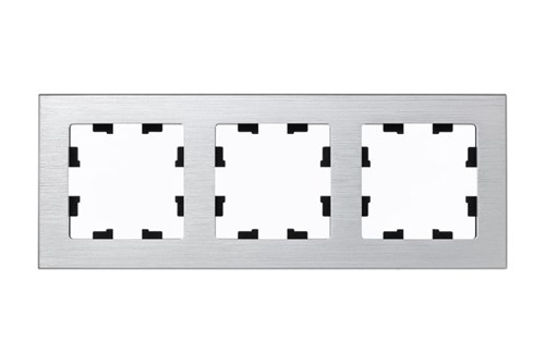 Schneider Electric AtlasDesign Nature Рамка электроустановочная на 3 поста универсальная (металл сер ATN 312 103 - фото 12739