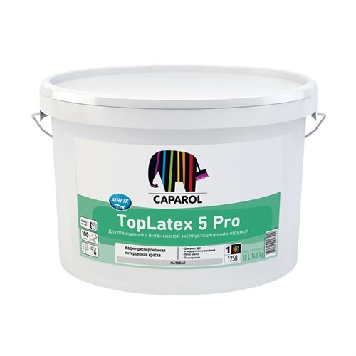 CAPAROL Краска интерьерная TOPLATEX 2 PRO, белая, база 1, 10 л 15660 - фото 14878