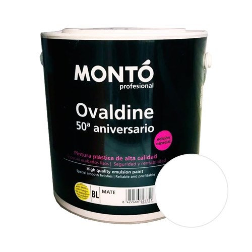 MONTO PROFESSIONAL OVALDINE MATE 50ANIVERSARIO Краска для стен и потолков матовая, белая, 2,5 л 502392.50.725 - фото 14982