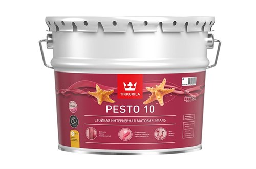 TIKKURILA PESTO 10 Стойкая универсальная матовая эмаль, база A, 9 л 700001166 - фото 15011