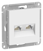 Schneider Electric AtlasDesign Розетка компьютерная 2 разъема RJ45, категория 5Е (белая) ATN 000 185