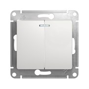 Schneider Electric Glossa Выключатель 2-клавишный с подсветкой, 10А (перламутр) GSL 000 653