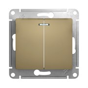 Schneider Electric Glossa Выключатель 2-клавишный с подсветкой, 10А (титан) GSL 000 453