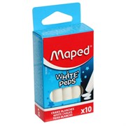 Maped White'Peps Мел белый, круглый, "без грязи" 10 шт 1320309