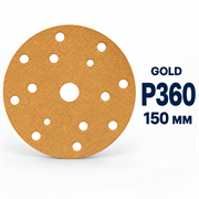 SUNMIGHT Шлифовальный круг GOLD B312TV золотистый на липучке, 15 отверстий, 150 мм, P360 44315-1