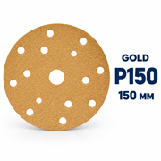 SUNMIGHT Шлифовальный круг GOLD B312TV золотистый на липучке, 15 отверстий, 150 мм, P150 44309-1