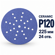 SUNMIGHT Шлифовальный круг CERAMIC L712T на липучке,  225мм, 24 отв, P120 78008-1