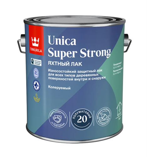 TIKKIVALA Лак универсальный UNICA SUPER STRONG EP полумат. 2,7 л 700014012