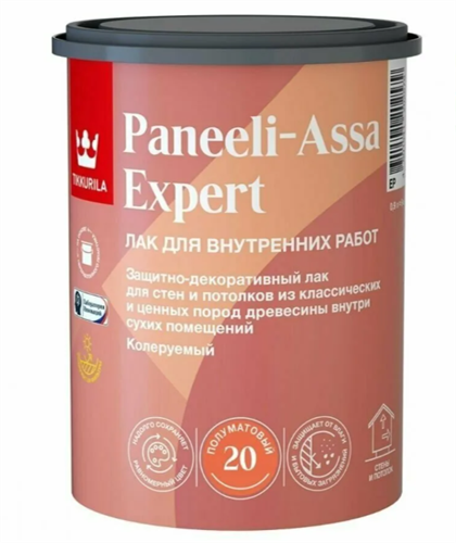 TIKKIVALA Лак интерьерный PANEELI-ASSA EXPERT EP полуматовый, 0,9 л 700014047