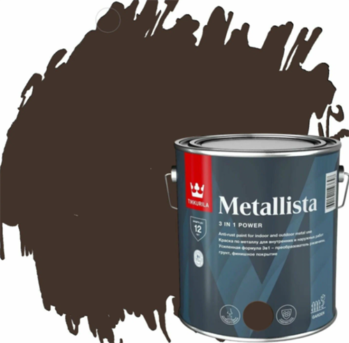 TIKKIVALA Краска по ржавчине METALLISTA темно-коричневый глянц., 0,8 л 700014084