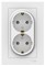 Schneider Electric AtlasDesign Розетка двойная с рамкой с заземлением (белый) ATN 000 124
