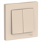 Schneider Electric AtlasDesign Выключатель с рамкой 2-клавишный, 10А (бежевый) ATN 000 252